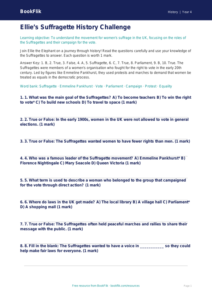 Free Suffragettes Quiz | Grade 3 | History | BookFlik