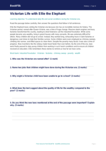 History victorians comprehension grade 3 core