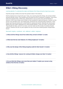 History vikings comprehension grade 3 core