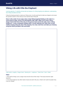 History vikings drawing sheet grade 3 core