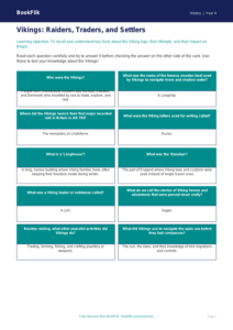 History vikings flashcards grade 3 core