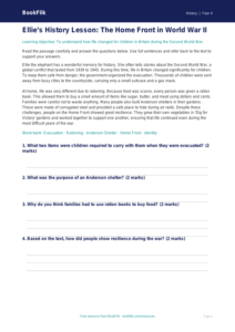 Free WWII Comprehension | Grade 3 | History | BookFlik