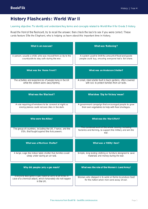 Free WW2 Flashcards | Grade 3 | History | BookFlik