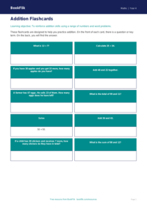 Free Addition Flashcards | Grade 3 | Math | BookFlik