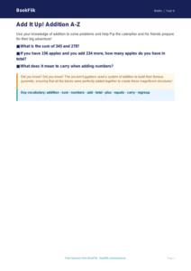 Free Addition Poster | Grade 3 | Math | BookFlik