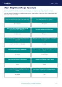Free Angles Flashcards | Grade 3 | Math | BookFlik