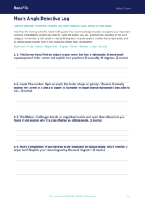 Free Angles Template | Grade 3 | Math | BookFlik
