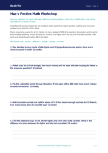 Free Christmas Maths Worksheet | Grade 3 | Math | BookFlik