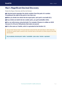 Free Decimals Poster for Grade 3 Math | BookFlik