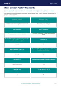 Free Division Flashcards for Grade 3 Math | BookFlik
