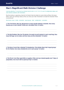 Free Division Template for Grade 3 Math | BookFlik