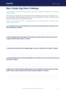 Math easter maths activity sheet grade 3 core