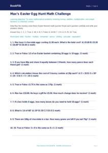 Math easter maths quiz grade 3 core