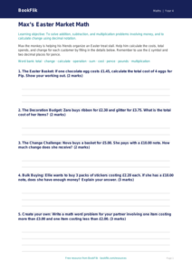 Free Easter Maths Template | Grade 3 | Math | BookFlik