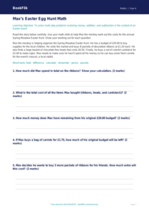 Math easter maths track sheet grade 3 core