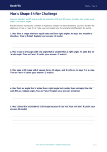 Free Geometry Activity Sheet | Grade 3 | Math | BookFlik