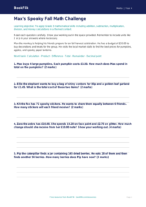 Free Halloween Maths Assessment | Grade 3 | Math | BookFlik