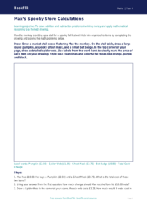 Free Halloween Maths Drawing Sheet | Grade 3 | Math | BookFlik