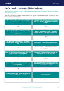 Math halloween maths flashcards grade 3 core