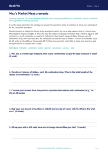 Free Measurement Track Sheet for Grade 3 Math | BookFlik