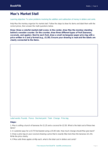 Free Money Drawing Sheet for Grade 3 Math | BookFlik