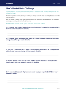 Free Money Worksheet for Grade 3 Math | BookFlik