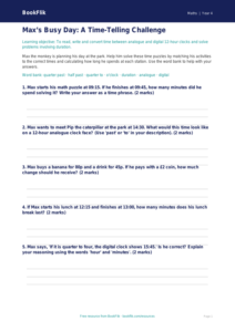 Free Time Activity Sheet | Grade 3 | Math | BookFlik