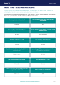 Free Time Flashcards for Grade 3 | Math | BookFlik