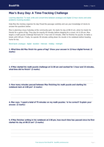 Math time track sheet grade 3 core