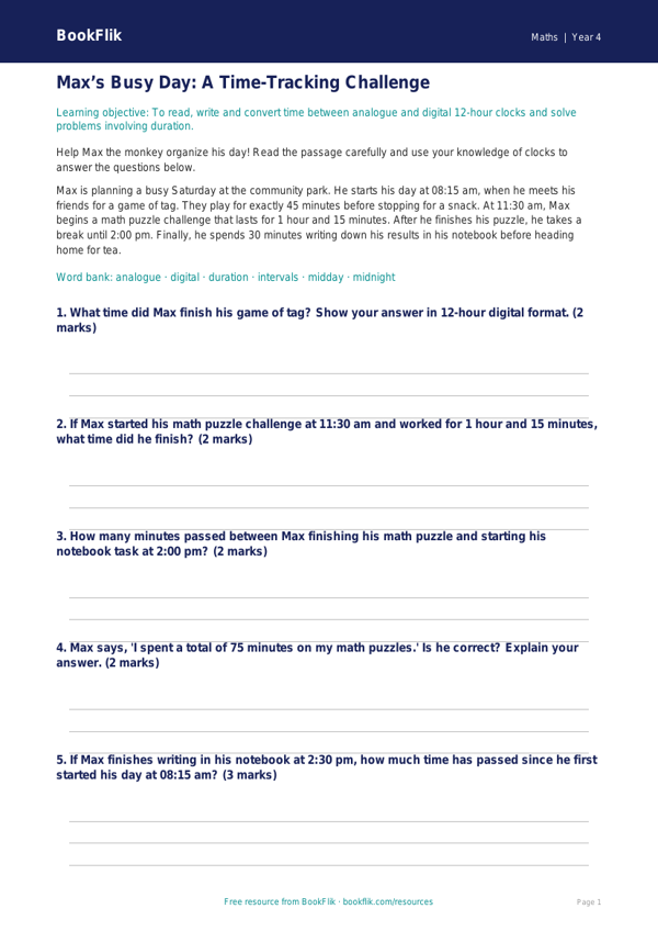 Math time track sheet grade 3 core worksheet preview — Maths Time