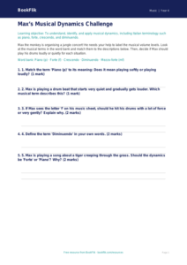 Free Dynamics Music Activity Sheet for Grade 3 Students | BookFlik