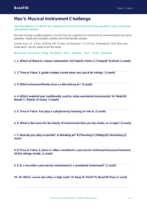 Free Instruments Quiz | Grade 3 | Music | BookFlik