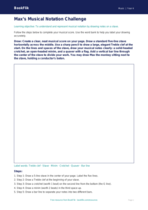 Music notation drawing sheet grade 3 core