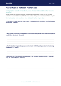 Music notation template grade 3 core