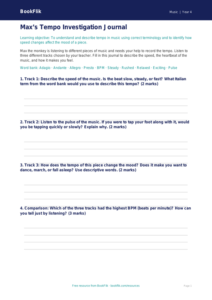 Free Tempo Template | Grade 3 Music Lessons | BookFlik