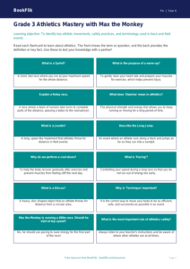 Free Athletics Flashcards for Grade 3 | Physical Education | BookFlik