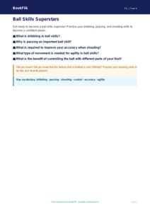 Free Ball Skills Poster | Grade 3 Physical Education | BookFlik
