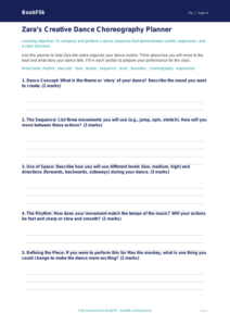 Free Dance Template for Grade 3 Physical Education | BookFlik