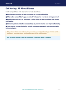 Free Fitness Poster for Grade 3 Physical Education | BookFlik