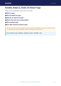 Free Yoga Poster for Grade 3 Physical Education | BookFlik