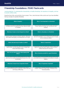 Free Friendship Flashcards | Grade 3 | Health & Wellness | BookFlik
