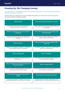Free Growing Up Flashcards | Grade 3 | Health & Wellness | BookFlik
