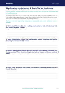 Free Growing Up Template | Grade 3 | Health & Wellness | BookFlik