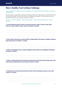 Free Healthy Eating Activity Sheet | Grade 3 | Health & Wellness | BookFlik