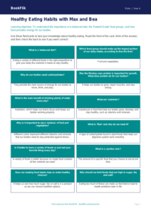 Free Healthy Eating Flashcards | Grade 3 | Health & Wellness | BookFlik