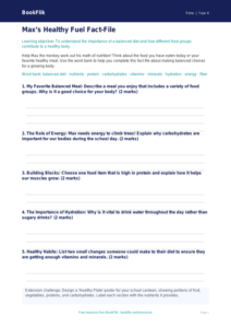 Free Healthy Eating Template | Grade 3 | Health & Wellness | BookFlik