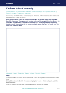 Free Kindness Drawing Sheet | Grade 3 | Health & Wellness | BookFlik