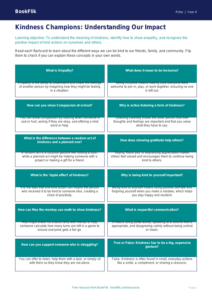 Free Kindness Flashcards | Grade 3 | Health & Wellness | BookFlik
