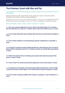 Free Kindness Quiz | Grade 3 | Health & Wellness | BookFlik