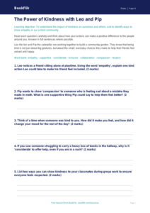 Free Kindness Worksheet | Grade 3 | Health & Wellness | BookFlik